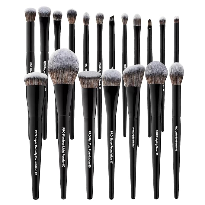 Bueart Design 19Pcs Professional Grade Labeled Makeup Brushes Set, Large Foundation Powder Contour Concealer eyeshadow Blush EyeLiner Make up Brushes,Premium Synthetic hair,Vegan Cruelty-free-FemmiqueWomen