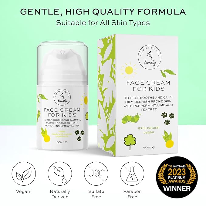 Face Moisturizer with Hyaluronic Acid Face Cream for Kids - Facial Cream & Gentle Moisturizer with Strawberry Extract & Vitamin E - Daily Facial Cream Moisturizer for Dry & Sensitive Skin 50ml-FemmiqueWomen