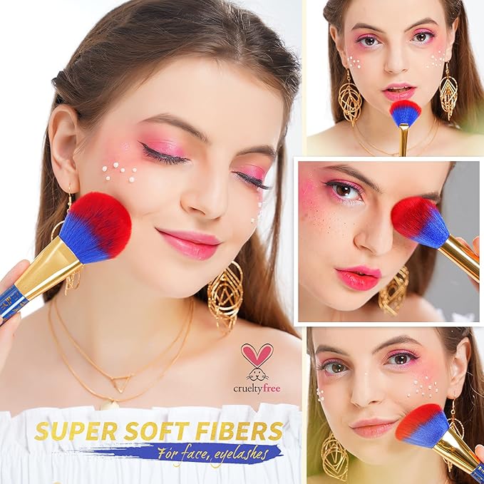 Docolor Makeup Brushes 19Pcs Makeup Brush Set Premium Gift Synthetic Powder Kabuki Foundation Contour Blush Concealer Eye Shadow Blending Liner Make Up Brush Kit, Ancient Egyptian Series-FemmiqueWomen