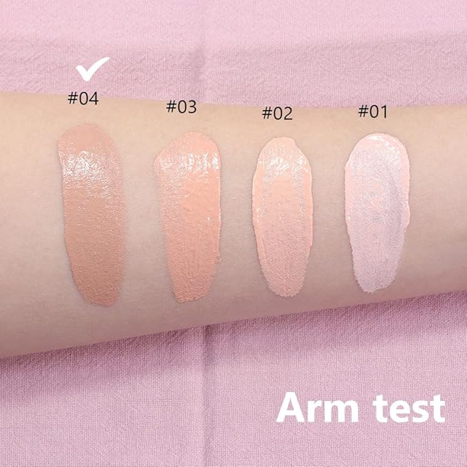 2 Pack Liquid Foundation Cream with Foundation Brush for Face Makeup,Durable Full Coverage Matte Concealer Make Up,Oil Control & Waterproof Base Primer -1 Fl.Oz (#04)-FemmiqueWomen