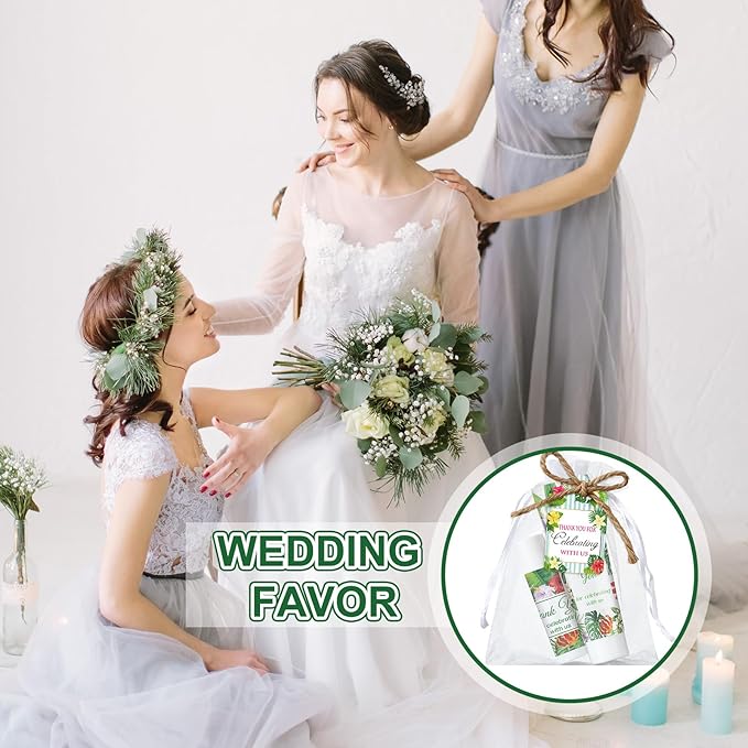 200 Pcs Baby Shower Wedding Party Favors Gift Set, 50 Pcs Baby Shower Hand Cream and 50 Lip Balm for Wedding Bridesmaid Guests Gift Supplies with 50 Organza Bag 50 Thank You Tag(Tropical)-FemmiqueWomen