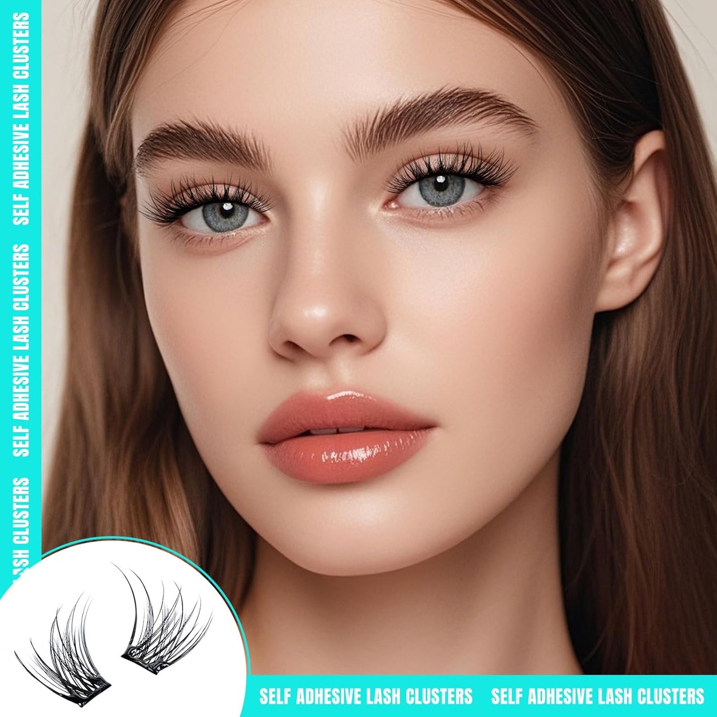 120PCS Self Adhesive Eyelashes Natural C Curl 8-16mm Self Adhesive Lash Clusters,No Lash Glue Needed,Impress Lashes Wide Stem Lashes Extension-FemmiqueWomen