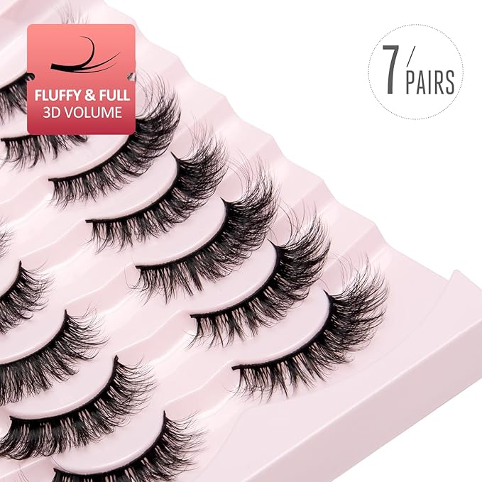 Onlyall Lashes Mink False Eyelashes Natural Wispy Lashes Soft Faux Mink Lashes Fluffy False Lashes 16MM A04-FemmiqueWomen