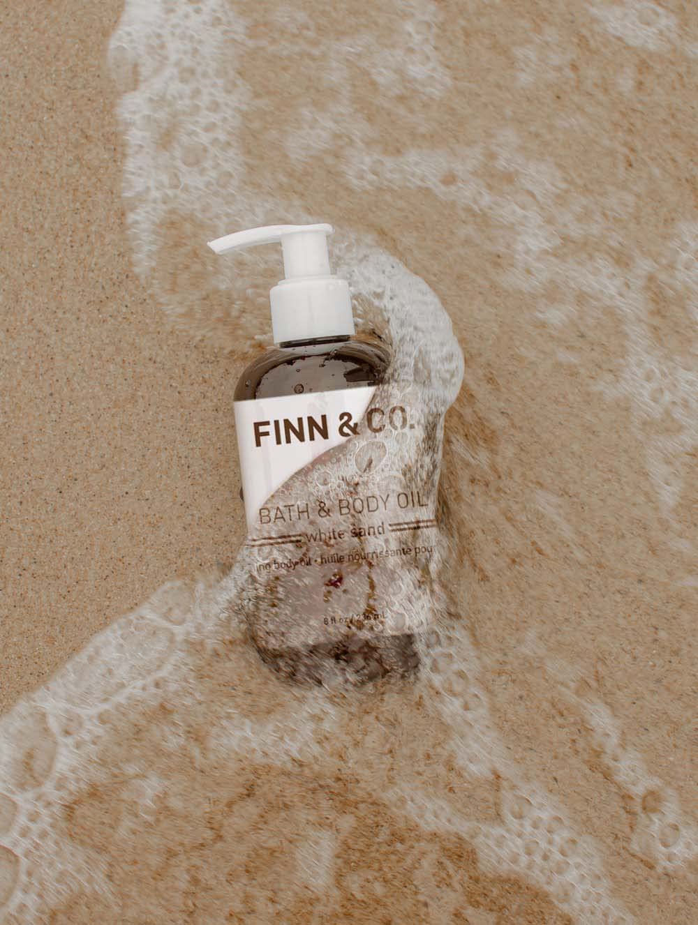 FINN & CO. White Sand Bath & Body Oil - Lightweight & Moisturizing Formula with Jojoba & Apricot Oils - Fast Absorbing, Paraben Free, Cruelty Free - Beach Inspired Fragrance | 8 oz-FemmiqueWomen