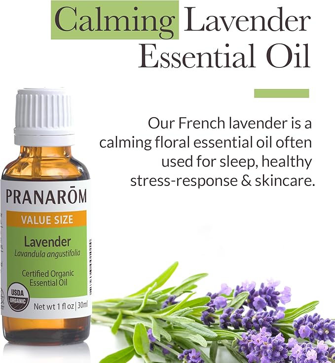 Pranarom USDA Certified Organic Lavender Essential Oil (30ml), 100% Pure Undiluted Therapeutic Grade from French Alps for Aromatherapy, Diffuser, Healthy Skin & Hair, Massage, Relaxation-FemmiqueWomen