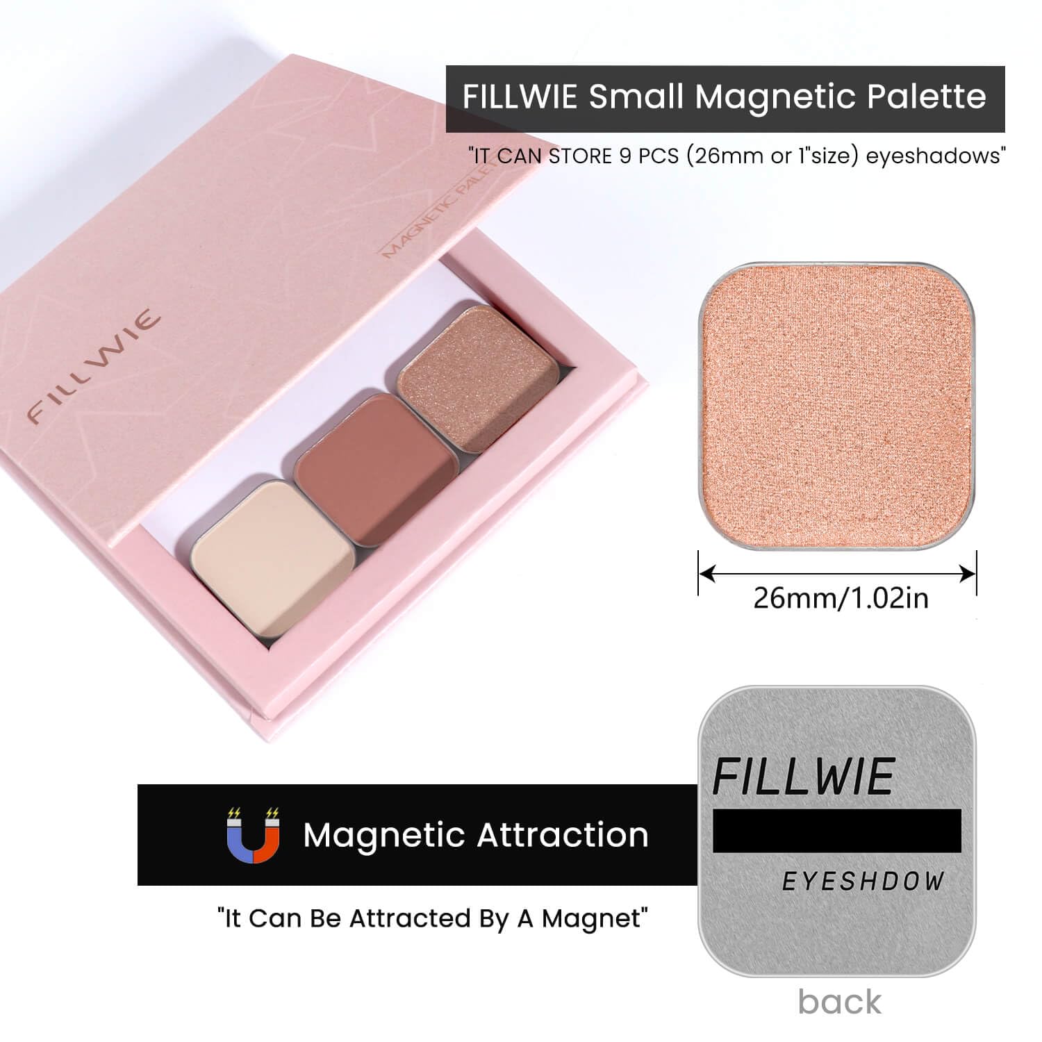 3-Color Eyeshadow Combo Pack – Matte & Shimmer Neutral Shades,Powder, Highly Pigmented, Long-Lasting, Refills Pans for Custom Magnetic Palette-FemmiqueWomen