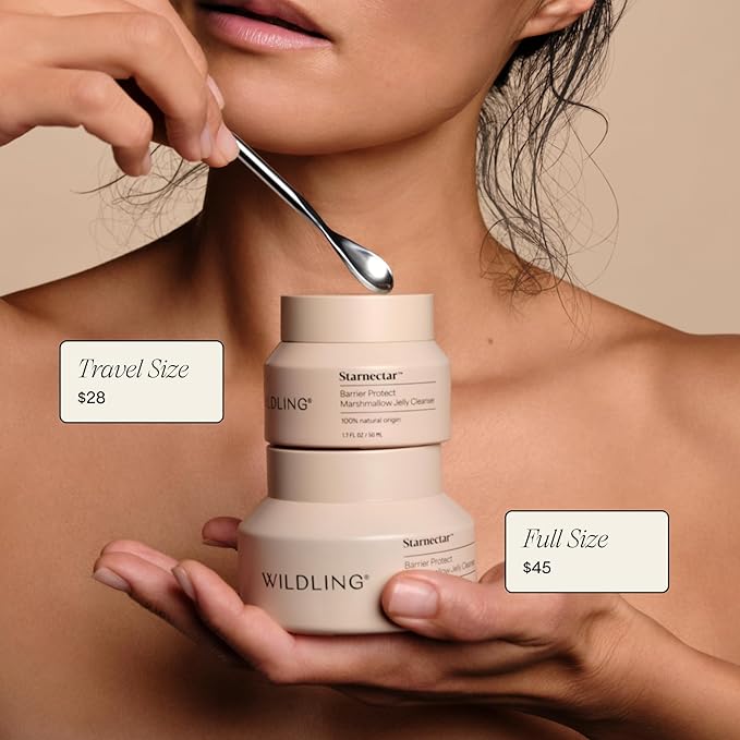 Wildling Starnectar Jelly Cleanser – Daily Hydrating Makeup Remover Face Wash – Gently Cleanse, Remove Makeup, Brighten, Soften, Repair Skin Barrier – Alcohol Free, 100% Natural, Vegan, Cruelty-Free-FemmiqueWomen