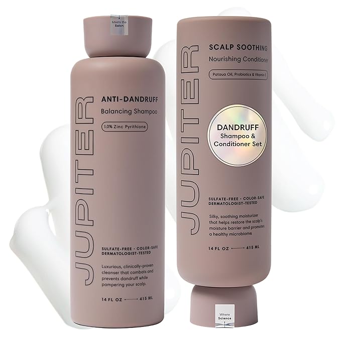 Jupiter, Physician-Formulated Anti-Dandruff Shampoo & Conditioner, for Flaky, Itchy, Oily, Dry Scalp, Vegan, Sulfate-Free, Color-Safe, & Paraben-Free, Dry Scalp Shampoo and Conditioner for Women & Men-FemmiqueWomen