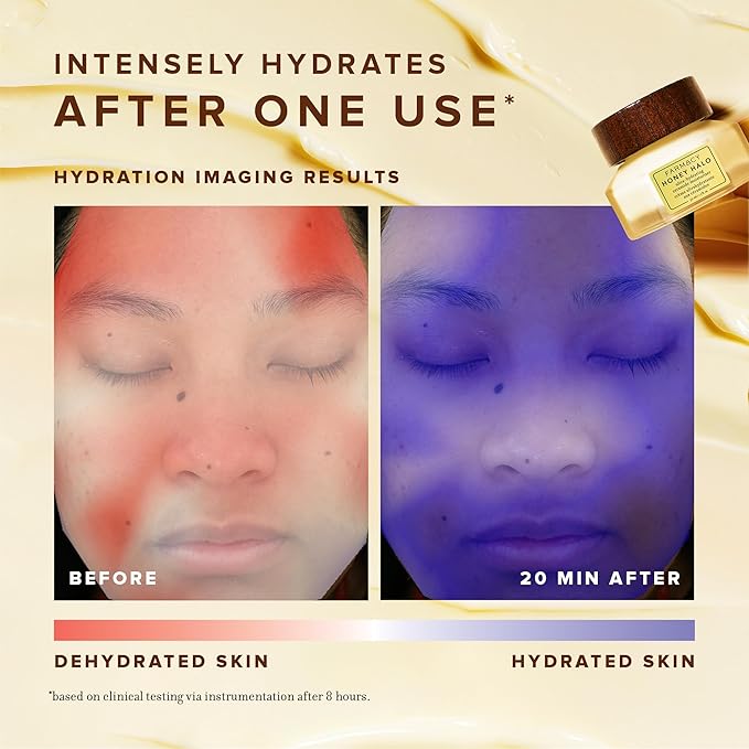 Farmacy Ceramide Face Moisturizer - Honey Halo Hydrating Facial Moisturizer for Dry Skin - Plumps, Soothes + Restores Skin with Potent Ceramides + Buckwheat Honey for a Dewy, Healthy Glow (50ml)-FemmiqueWomen