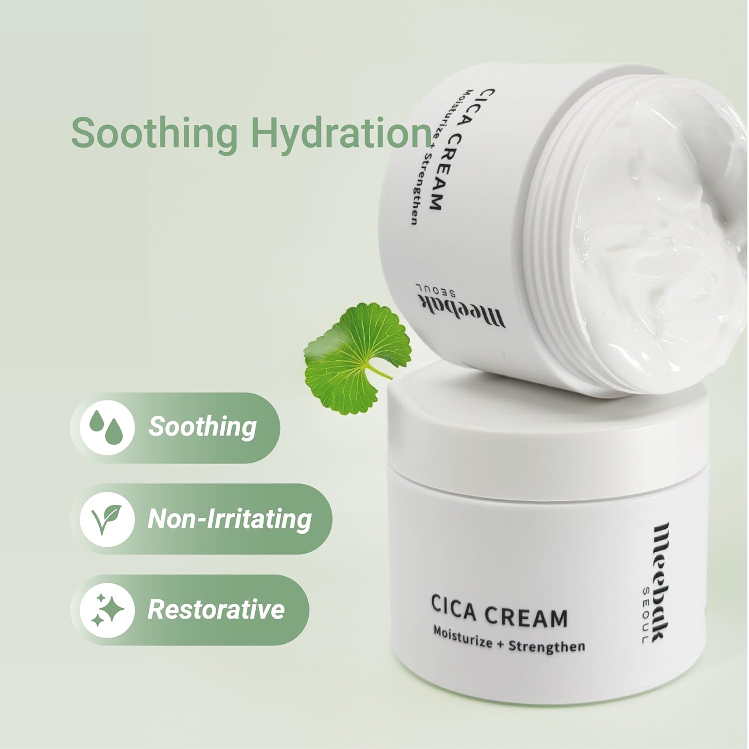 Meebak Cica Cream | Daily Repair Moisturizer with Niacinamide, Ceramide, & Retinol | Deep Hydration & Soothing | Locks in Moisture | Suitable for Sensitive Skin-FemmiqueWomen