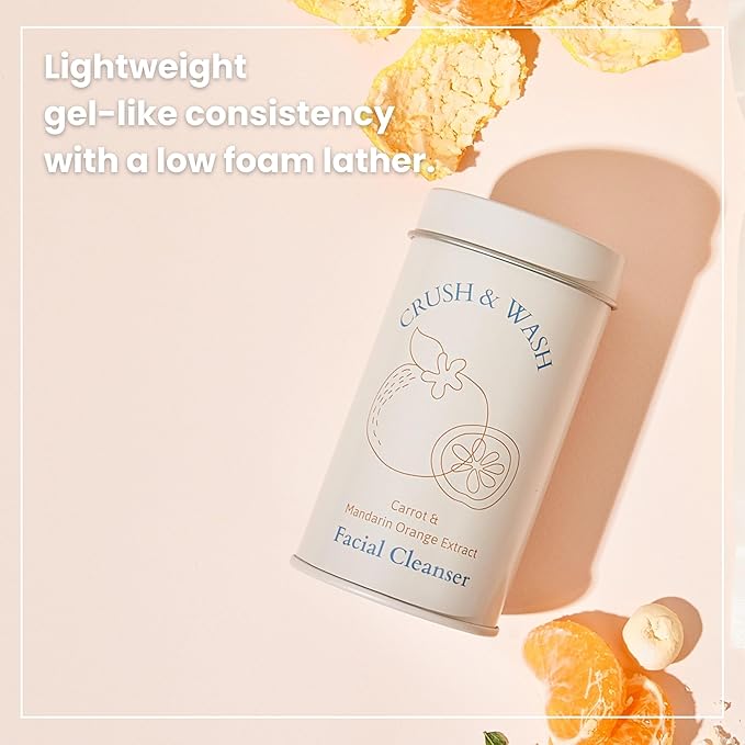 3-in-1 Solid Facial Cleanser, Exfoliator, and Wash-off Mask - Vegan, Cruelty-Free, Plastic-Free, Travel-Friendly, 1 Month Supply (60 Crushable Tablets) in Tin (Brightening Beans in Tin)-FemmiqueWomen