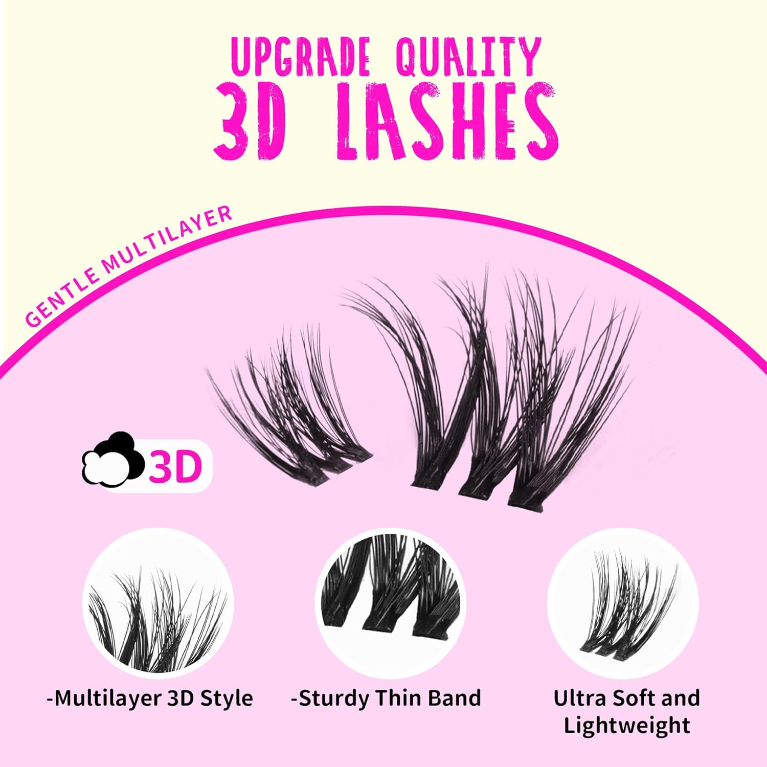 GAQQI Lash Clusters Kit, DIY Lash Extensions Kit 10-14mm Cluster Lashes, Wispy Eyelash Clusters with Lash Bond and Seal+Lash Tweezer+Remover+110pcs Thin Band Individual Lashes (3D-GQ08-KIT)-FemmiqueWomen