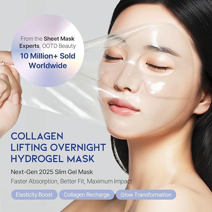 #OOTD Collagen, Hyaluronic Acid & Peptides for Elasticity, Hydration, and Firming. Lifting Hydrogel Sheet Mask - Face Mask (5pcs)-FemmiqueWomen