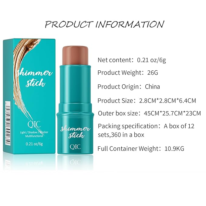 3Pcs Cream Contour Stick, with Highlighter Stick Milk Bronzer Stick Blush Stick, Face Contour Stick with Makeup Brush and Sponge, Easy to Sculpt the Face, Long Lasting, Waterproof-FemmiqueWomen