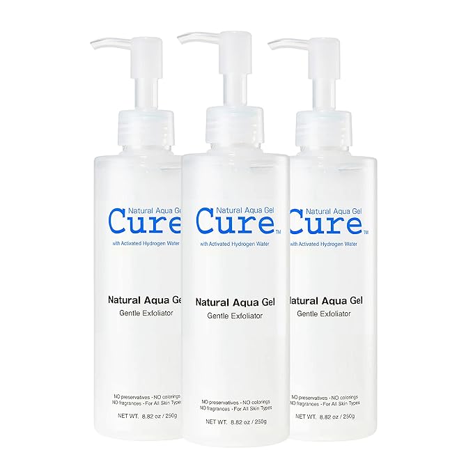 Cure by Toyo | Aqua Gel Gentle Exfoliator | Clear and Softer Skin | Non-Abrasive Face and Body Cleanser | Sensitive Skin | 3 Pack-FemmiqueWomen