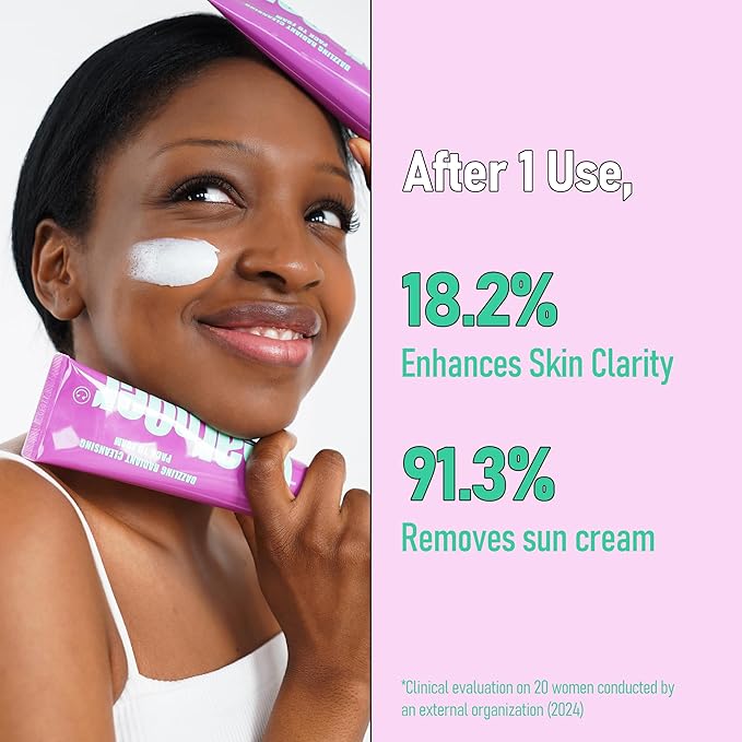 Dazzling Radiant Cleansing Pack to Foam – 3-in-1 Wash-Off Mask & Exfoliator & Cleanser w/Fresh Grape Extract & Niacinamide – Vitamin C and Resveratrol for Dry, Dull Skin (3.38 fl oz)-FemmiqueWomen