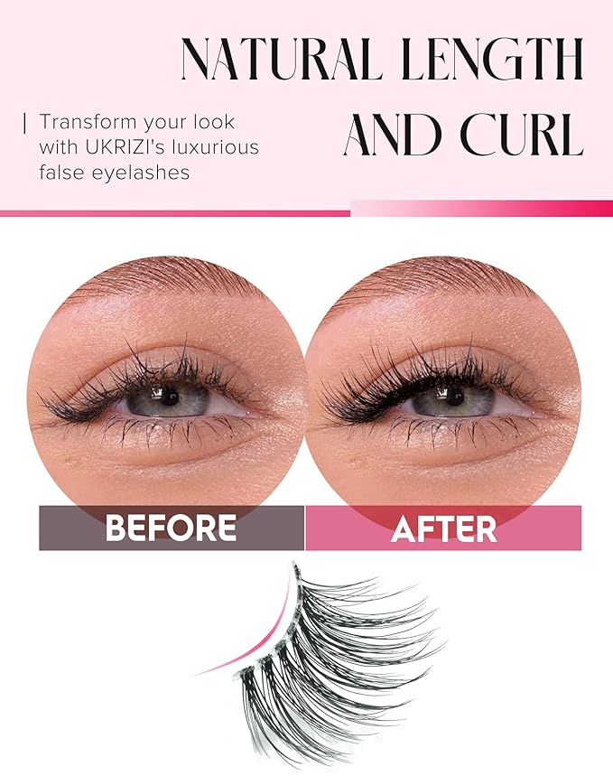 Half Lashes Natural Lashes Wispy Lashes Corner Lashes 3/4 False Eyelashes Natural Half Eyelashes Clear Band Lashes W05-FemmiqueWomen