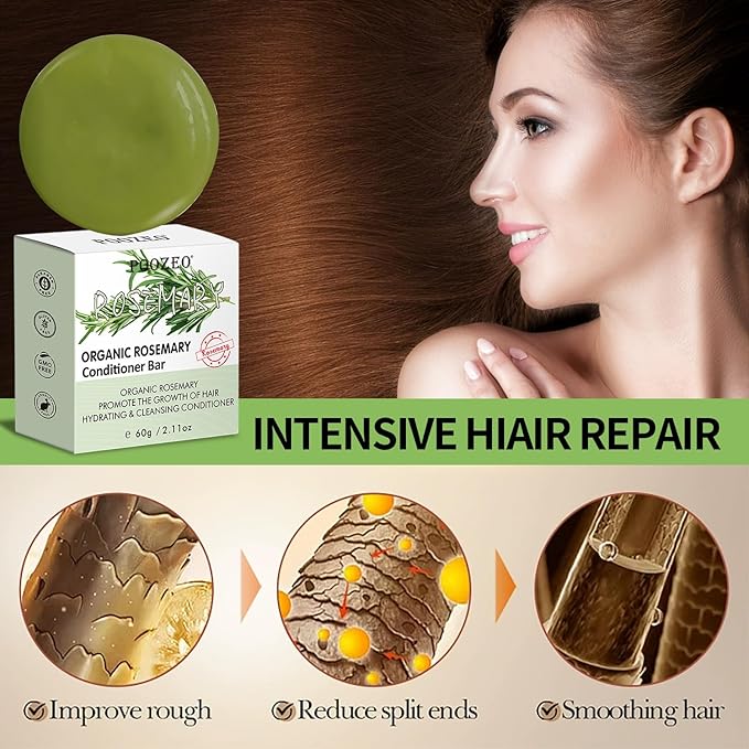 2 Pack Rosemary Shampoo Conditoner Bar Set,Thinning Hair-Volume Shampoo & Conditioner Bar for Men and Women,Hair Thickening & Regrowth Treatment,Hair Growth Soap for Anti-Hair Loss-FemmiqueWomen