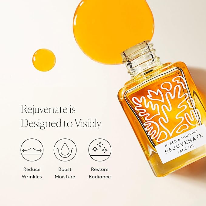 Naked & Thriving Rejuvenate Restorative Face Oil | Organic, Vegan, & Naturally-Derived Skin Care | Reduce the Look of Wrinkles and Moisturize Skin (1.18 oz/35 mL)-FemmiqueWomen