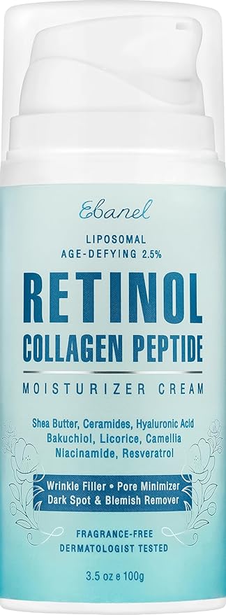 Ebanel Retinol Cream for Face 3.5 oz, Moisturizer with Collagen, Peptides, Ceramides, Hyaluronic Acid, Vitamin C & B5, Firming Anti Aging Face Cream for Wrinkles, Fine Lines, Dark Spots, Day & Night-FemmiqueWomen