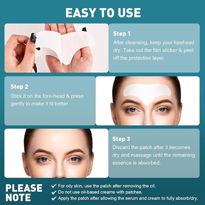 28 Pcs Forehead Wrinkle Patches - Anti Wrinkle Facial Patches with Collagen and Vitamin E for Face Overnight to Smoothing Fine Frown Lines & Wrinkles Treatment-FemmiqueWomen