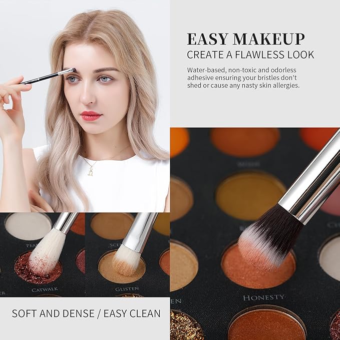 DUcare 15pcs Classic Black Makeup Brush Set with Bag Professional Soft Synthetic Foundation, Blending, Eyeshadow, Powder, Concealer Brushes for Flawless Makeup Application-FemmiqueWomen