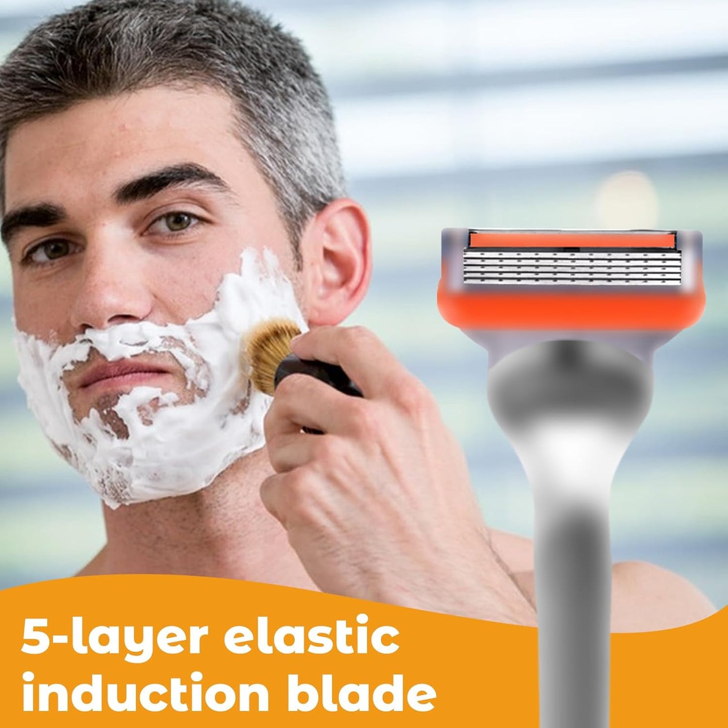 24Pcs Premium Razor Blades for Men - 5-Layer Stainless Steel Refills Compatible with Fusion 5 Style Razors, Smooth Shaving Replacement Cartridges Value Pack-FemmiqueWomen