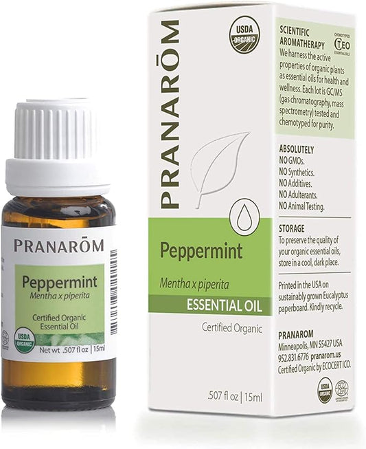 Pranarom USDA Certified Organic Peppermint Essential Oil (15ml), 100% Pure Undiluted Therapeutic Grade from India for Aromatherapy, Diffuser, Topical, Cooling, Massage & Relaxation-FemmiqueWomen