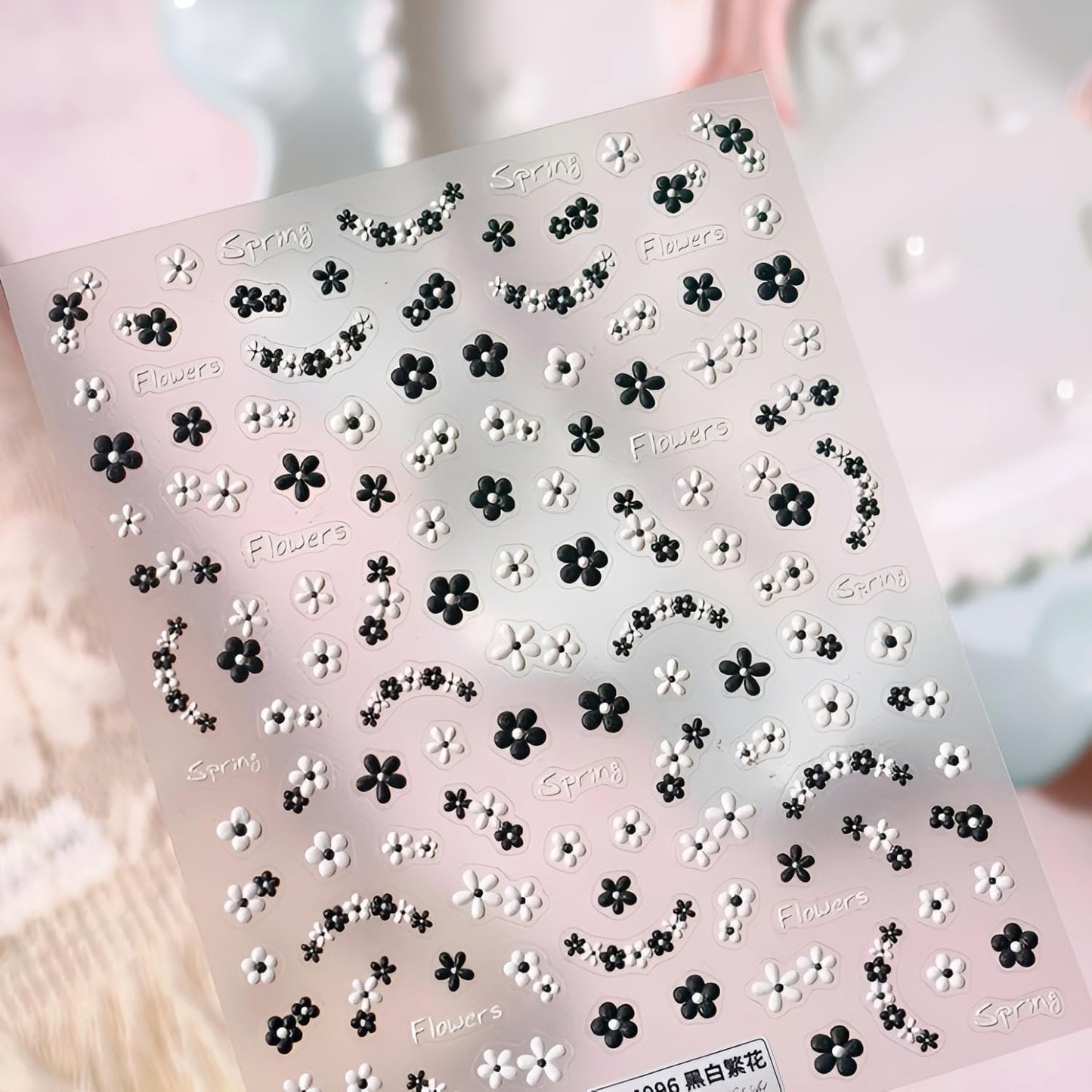 3 Sheets Flower Nail Art Stickers 5D Embossed Colorful Summer Spring Nail Stickers for Nail Art Cute Daisy Nail Decals Self Adhesive Flower Nails Supplies Spring Nail Design for Women Girls-FemmiqueWomen