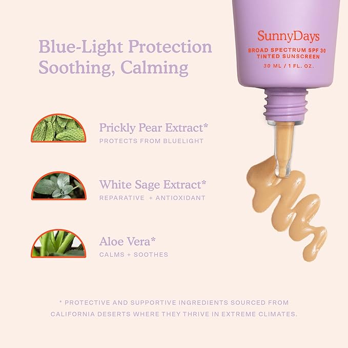 Tower 28 Beauty SunnyDays SPF 30 Tinted Mineral Sunscreen For Sensitive Skin - 2-in-1 Facial Broad Spectrum UVA/UVB Protection + Foundation - Shade 25 OCEAN PARK - Medium with Warm Undertones, 1 Fl Oz