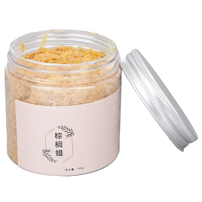 100g Palm Wax Pellets, Carnauba Wax for Lip Balm, Cosmetics DIY Carnauba Wax Material Accessory Lip Balm Making Supplies for Lipstick Lip Balm Making Increase the Melting Point of Lipstick-FemmiqueWomen