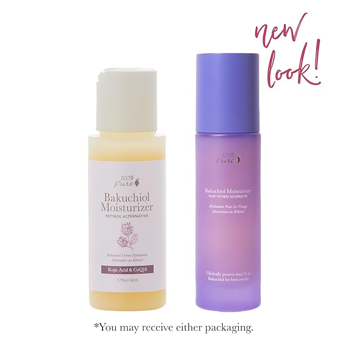 100% PURE Bakuchiol Facial Moisturizer Natural Retinol Alternative Face Cream with Anti Aging Antioxidants Hyaluronic & Kojic Acid Squalene Daily Skincare for Women & Men - 1.7 fl oz-FemmiqueWomen