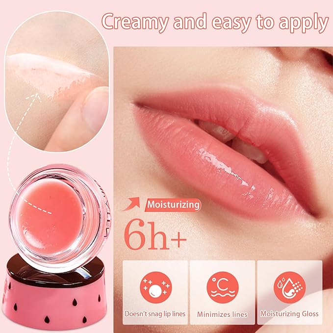 2 Pcs Bee Lip Balm Honey Pot, Lip Mask Overnight Honey Lip Balm Lip Exfoliate with Stick, Moisturizing Sleeping Lip Mask Day & Night Lip Care - Hydrate Repair Prevent Dry Cracked Scrub (2 Honey)-FemmiqueWomen