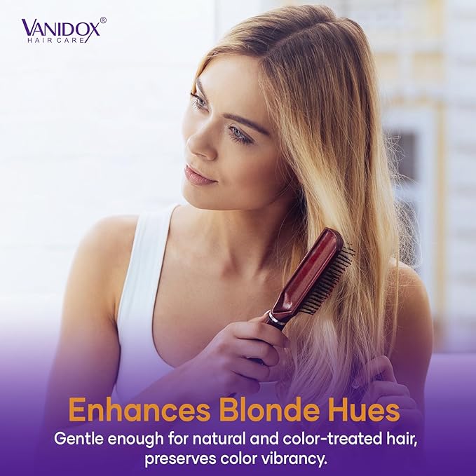 Sulfate Free Brass Toning Purple Shampoo for Blondes, Brown Highlighted, or Bleached Hair, Infused with Purple Rice Extract, Hyaluronic Acid, Vitamin E, and Chamomile Extract (16 fl oz)-FemmiqueWomen