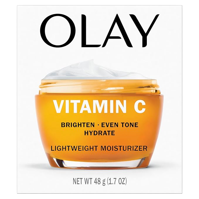 Olay Vitamin C Face Moisturizer, Brightening Cream for Women, Instant Hydration, Evens Tone, Dark Spot & Hyperpigmentation Reduction, Glowing Skin Care - Niaciniamide, Lactic Acid, 1.7 Oz-FemmiqueWomen