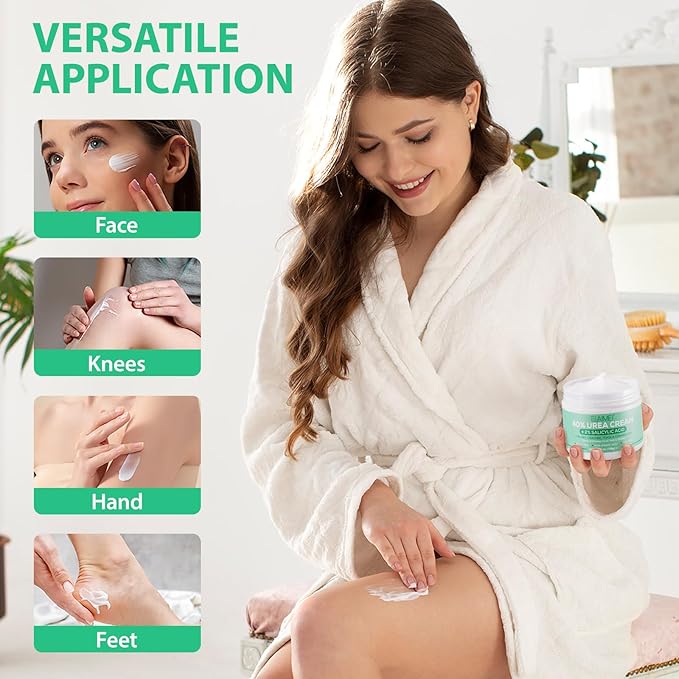 J&H Jasmine&Hyacinth 40% Urea Cream with 2% Salicylic Acid, Aloe, Feet/Heel Cream Moisturizer for Dry Cracked Heel, Knees, Elbows, Hands, Callus Remover, Intensive Hydrating Treatment-5.3 OZ/150 G-FemmiqueWomen