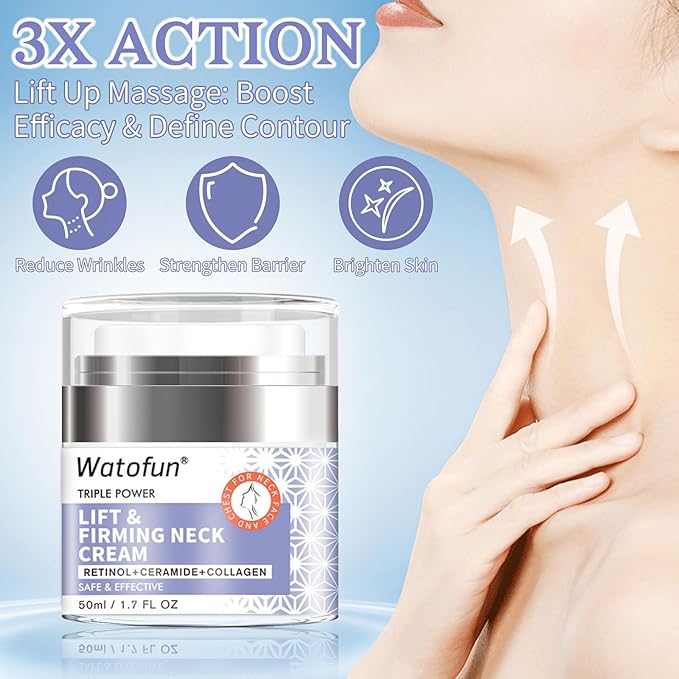 Neck Creams for Tightening and Firming - Anti Wrinkle & Treatment with Retinol Peptides, Ceramide - Overnight Moisturizer for All Skin Types - Sensitive Safe-FemmiqueWomen