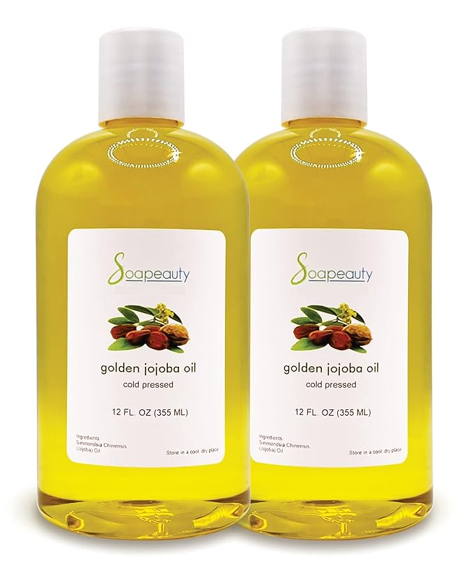 Soapeauty Golden Jojoba Oil | 100% Pure & Natural | Unrefined, Cold Pressed, Hexane Free | Moisturizing Oil for Skin, Face, Hair & Nails | 24 fl oz (2 * 12 fl oz)-FemmiqueWomen