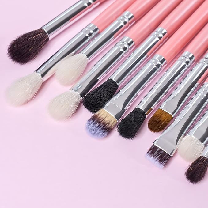 Bueart Design Makeup Brushes Set 26pcs Real Natural Goat Hair Professional labeled Foundation Face Blending Blush Concealers Eyeshadow Brush Set(26Pcs Pearl Pink)-FemmiqueWomen
