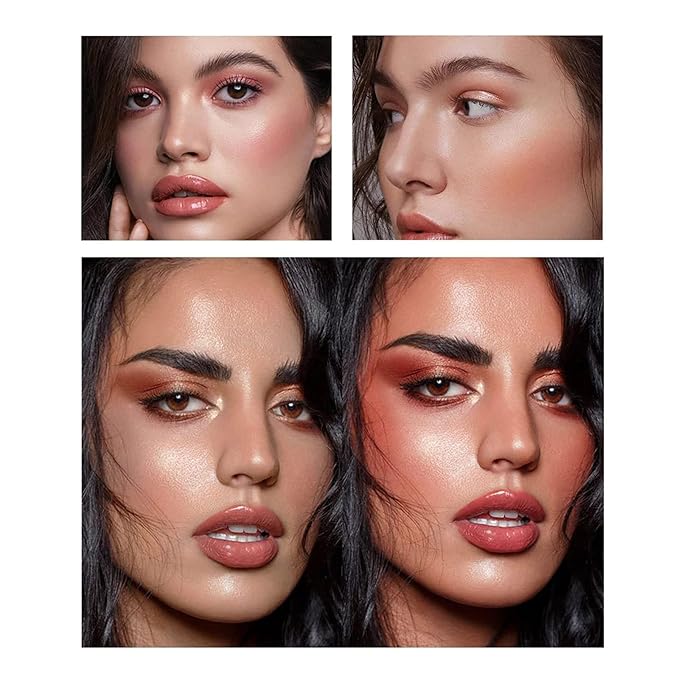 12 Colors Blush Palette,Highlighter Blush Powder Makeup,Long-Wearing,Smudge Proof,Natural-Looking,Blendable Cruelty-Free Matte Finish,Contour and Highlight Blush Palette Face Cosmetics Makeup-FemmiqueWomen