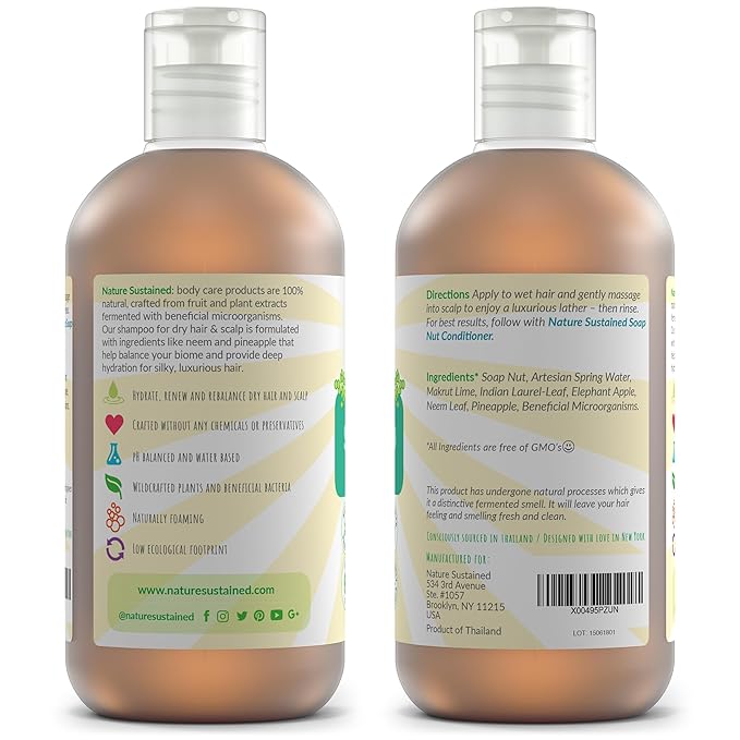Natural Shampoo for Dry Hair & Scalp - Organic, Raw & Wildcrafted with Probiotics, Hypoallergenic & Sulfate Free Hydrating Shampoo for Dryness, Frizz, Breakage, Itchiness, Thinning - Gallon, Original-FemmiqueWomen