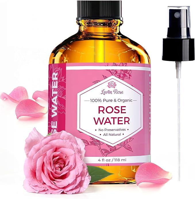 Rose Water Spray for Face by Leven Rose - Pure Natural Moroccan Rosewater Hydrosol Face Spray - Organic Rose Water for Hair 4 oz-FemmiqueWomen