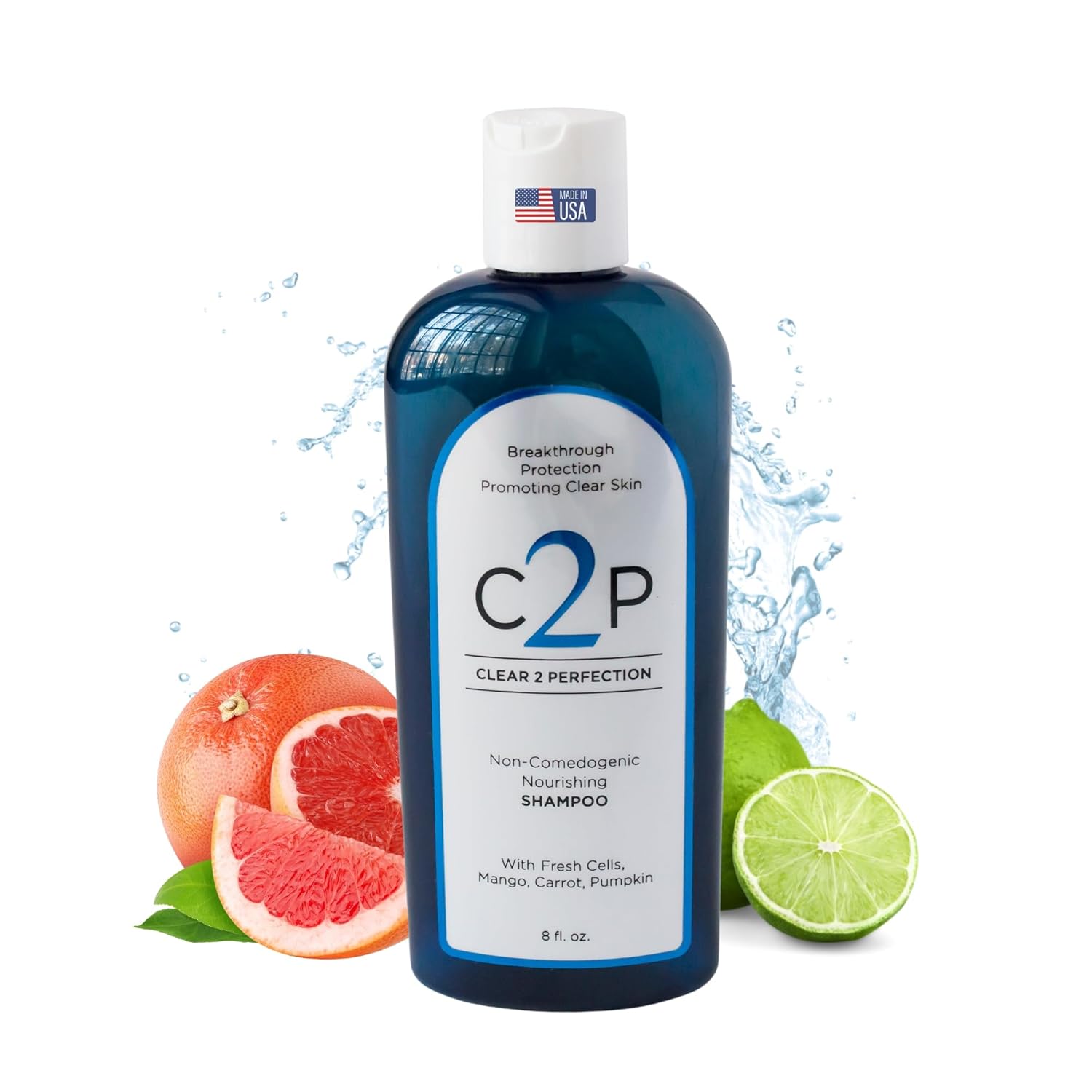 Non-Comedogenic Clear 2 Perfection Shampoo - Sulfate & Paraben-Free for Clear, Healthy Skin & Hair - Esthetician Formulated-FemmiqueWomen