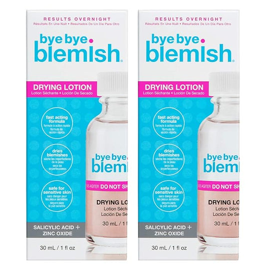 Bye Bye Blemish Acne Drying Lotion, On-the-Spot Pimple Treatment, Reduce Pimples Overnight, Beauty Skincare Essential - 1oz. (2-Pack)-FemmiqueWomen