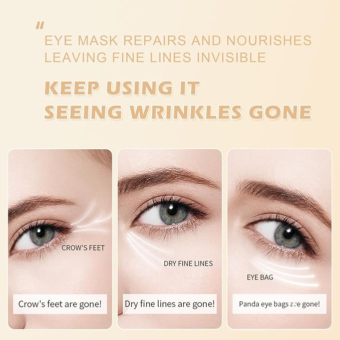 24k Gold Under Eye Patches,60PCS Collagen Eye Masks for Puffy Eyes,Dark Circles,Reduce Wrinkles,Natural Refresh Revitalizing Eye Skin Care Products-FemmiqueWomen