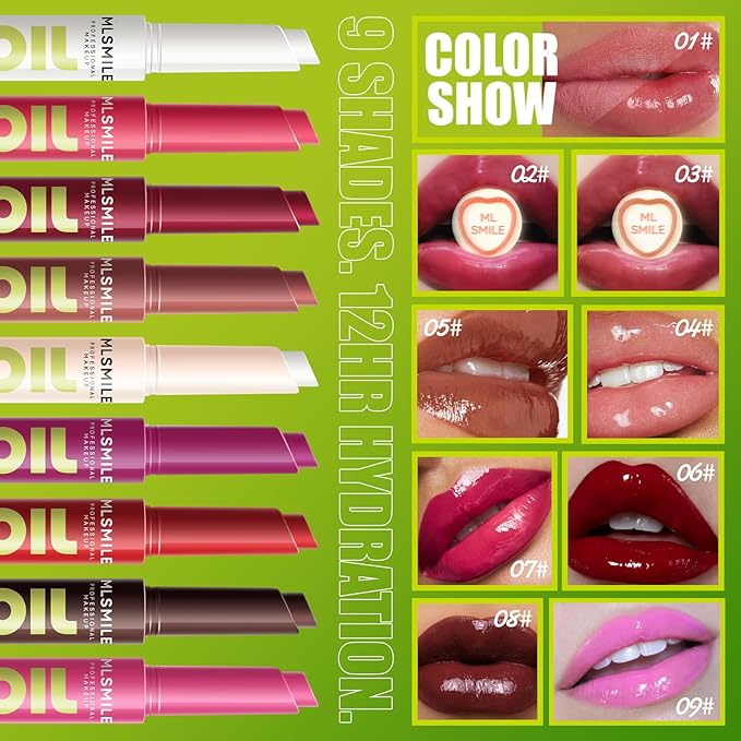 3 Colors Fat Lip Oil Click Slick, Moisturizing and Long-lasting Lip Balm, Non-stick and High Pigment Lip Glow Oil, Lightweight Lip Plumper with Coconut Oil (Set: A)-FemmiqueWomen