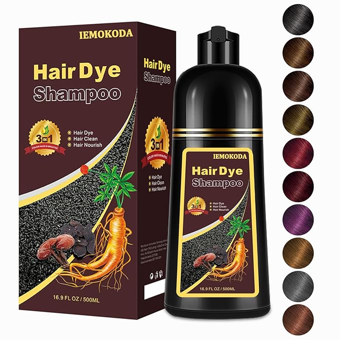 Silver Gray Hair Dye Shampoo 3 in 1, Long-lasting & Natual Hair Color Shampoo Lasting for 4 Weeks, Herbal Ingredients Natural Shampoo Hair Dye Effect in Minutes, Christmas Gifts for Men Women 500ml-FemmiqueWomen