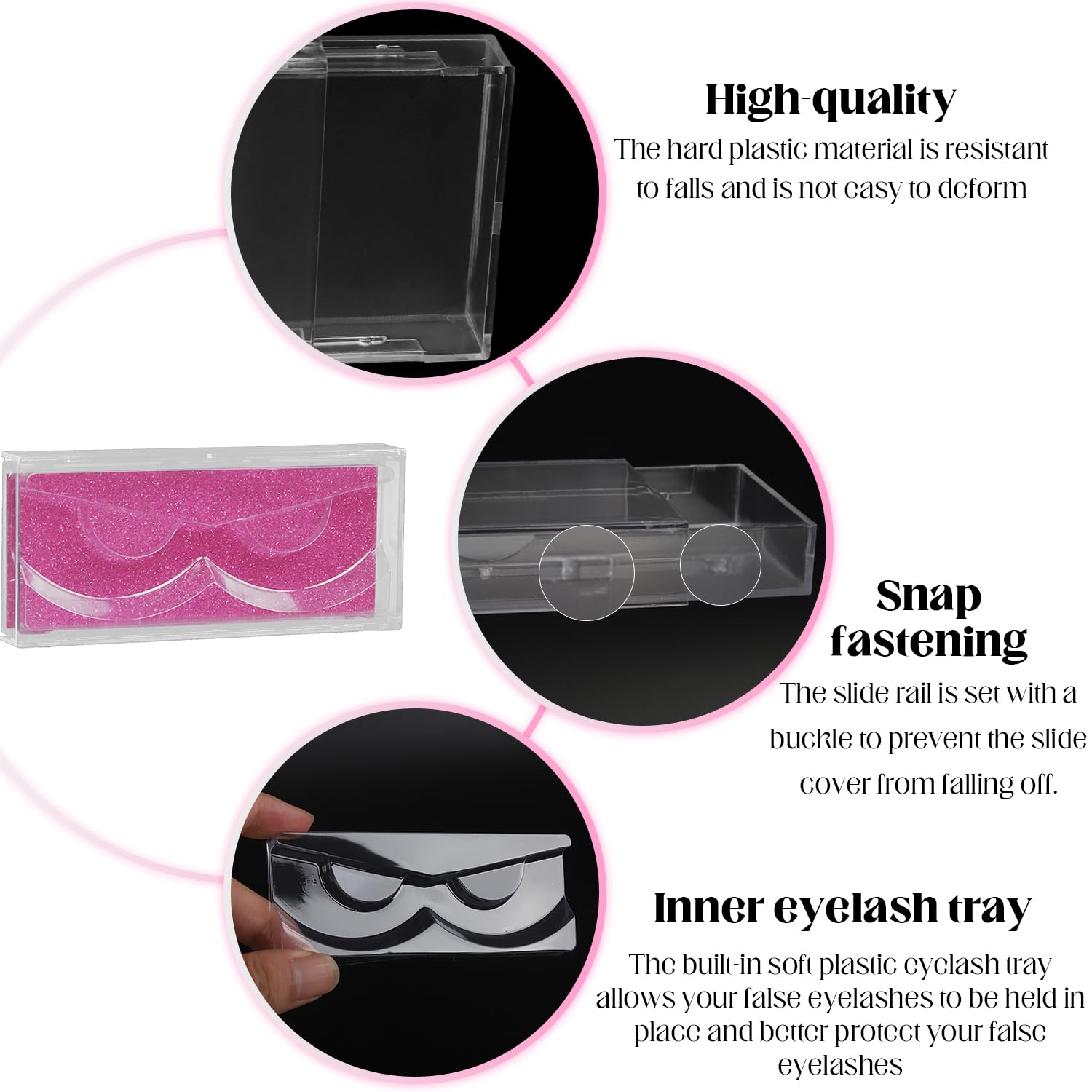Rose Premium Lash Display Cases - 30 Pack Customizable False Eyelash Storage Containers, Protection-FemmiqueWomen