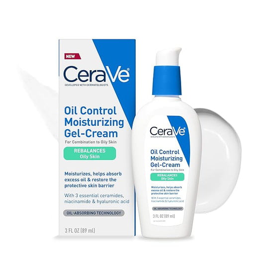 CeraVe Oil Control Moisturizing Gel-Cream, Face Moisturizer for Oily Skin, Niacinamide, Hyaluronic Acid & Oil Absorbing Technology To Rebalance Oily Skin, Non-Comedogenic, Fragrance Free & Oil-Free-FemmiqueWomen