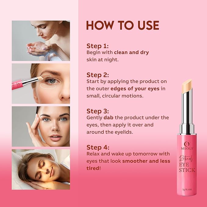 Instant Eye Bag Remover, Retinol Eye Cream for Dark Circles, Under Eye Brightener Stick, Under Eye Cream Anti Aging, Eye Cream for Wrinkles, Brightening Eye Cream for Puffiness and Bags-FemmiqueWomen